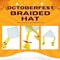 4E's Novelty Oktoberfest Hat with Braids for Women – White Bonnet with Blonde Braids and Red Ribbons – Oktoberfest Costume Accessory, German Festival Outfit and Dress Up Party Supplies